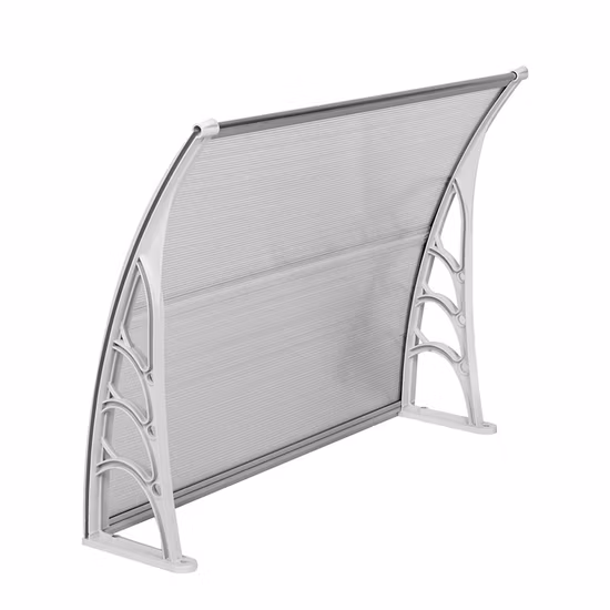 Auvent extérieur en feuille solide de polycarbonate, support en aluminium, auvent robuste